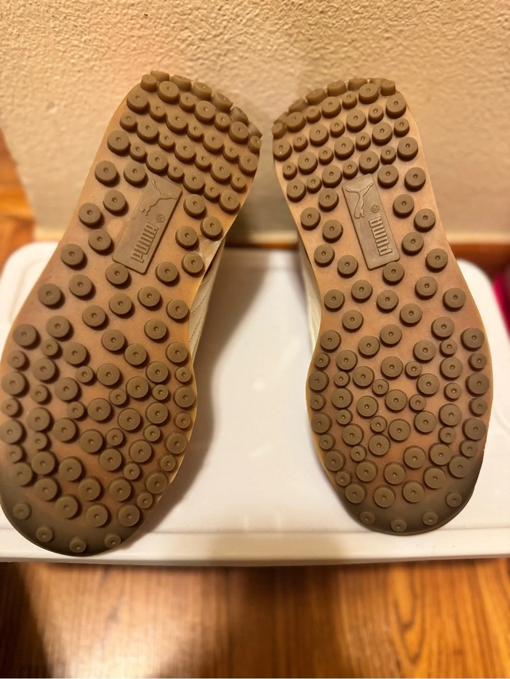 FENTY Red & White Women's Sneakers with Gold Logo Detail